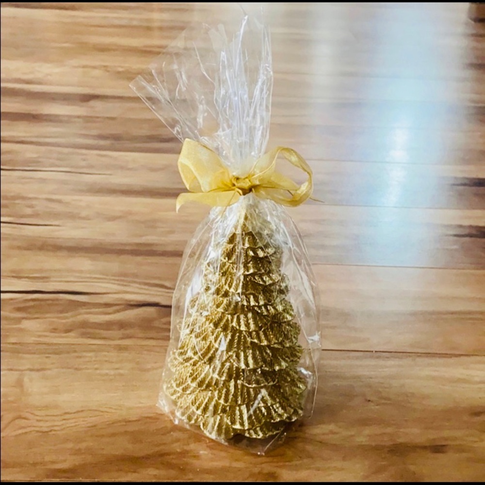 Cost Plus World Market Gold Christmas Tree Candle
